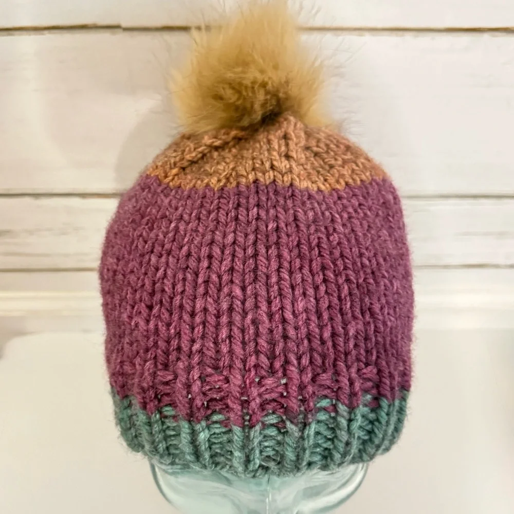 Hand-Knitted Pom Beanie | One-of-a-Kind
